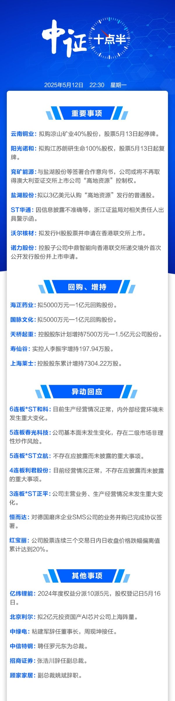 配资炒股网站官网 【中证十点半】兖矿能源并购高地资源生变，盐湖股份或成大股东；明起停牌，云南铜业拟购凉山矿业40%股份